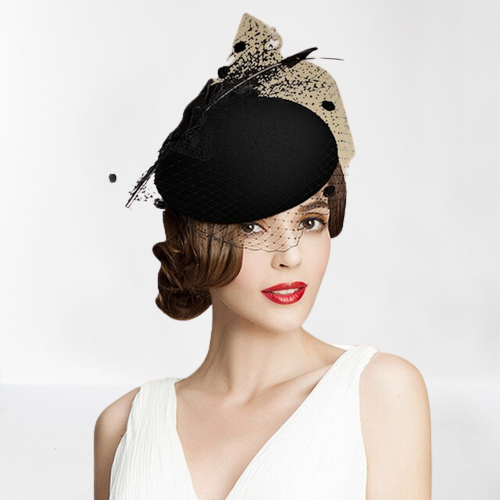 Pillbox Hat Black Vintage Headwear greatexpectation