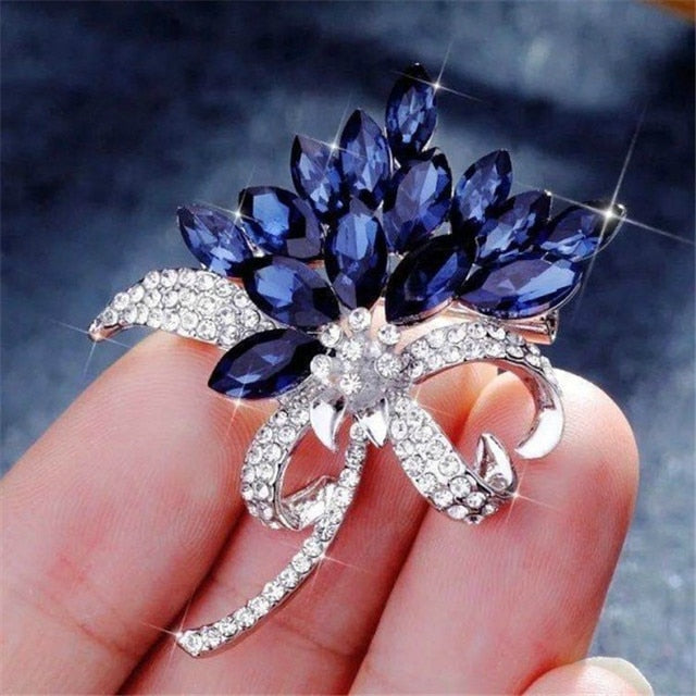 OPAL STONE FLOWER BROOCH PIN FOR WOMEN