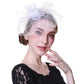 White Fascinator Hat: Ladies Mesh Flower Headwear Tea Party Hats