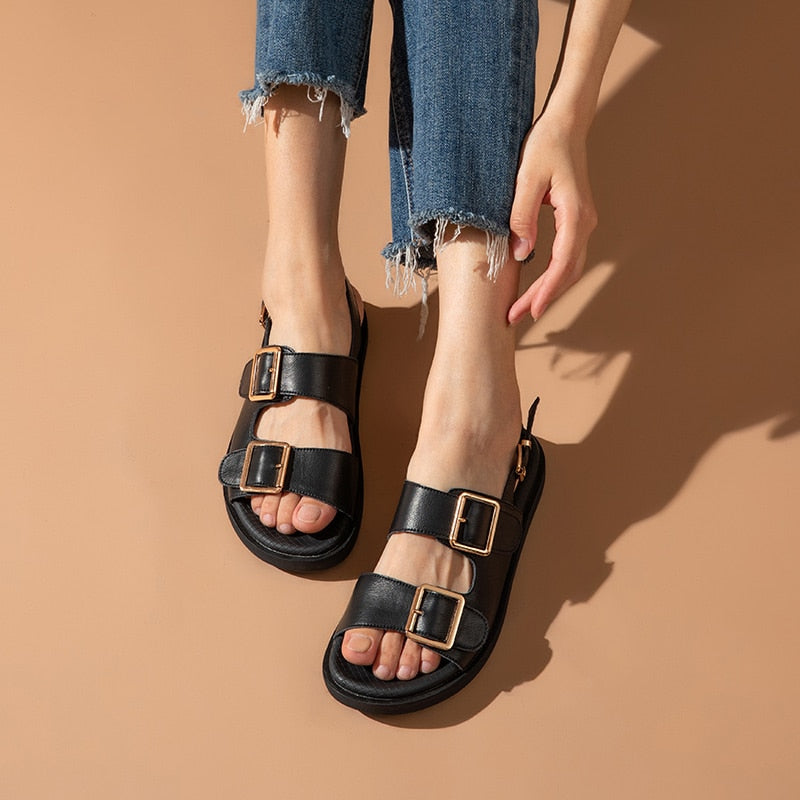 Buckle strap sales sandals womens