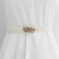 Pearl belt: Rhinestone Elastic Belt with Pearls