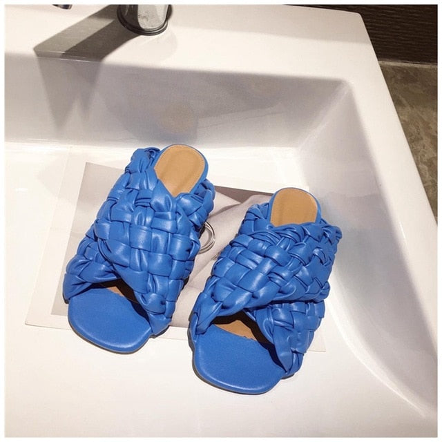Blue Flat Sandals