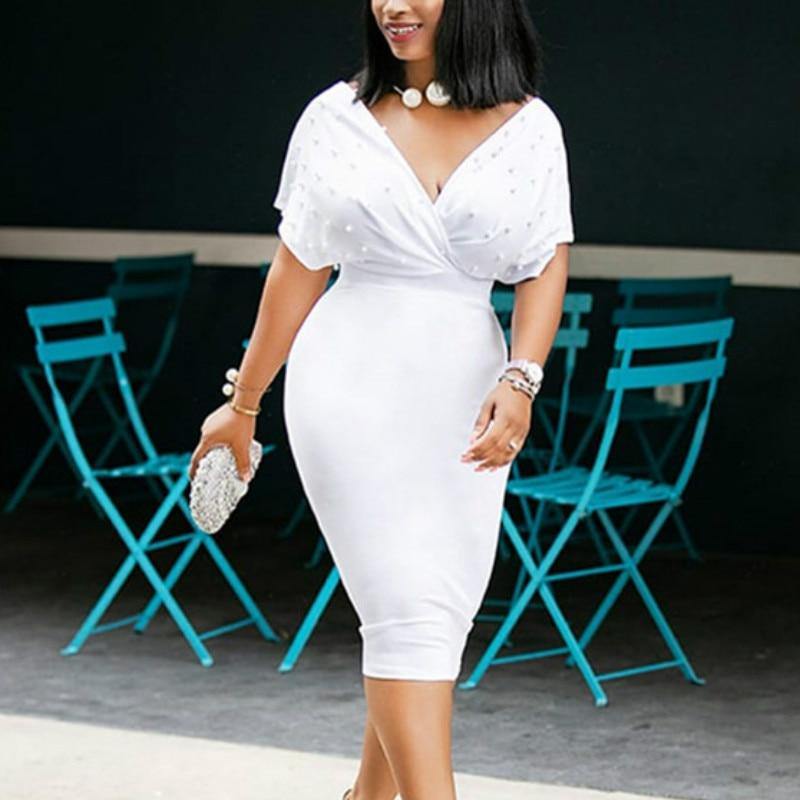 White bodycon dress