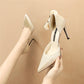 White Pointed Toe Pumps