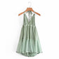 Boho dress: Strapless Women Summer Solid Boho Dress