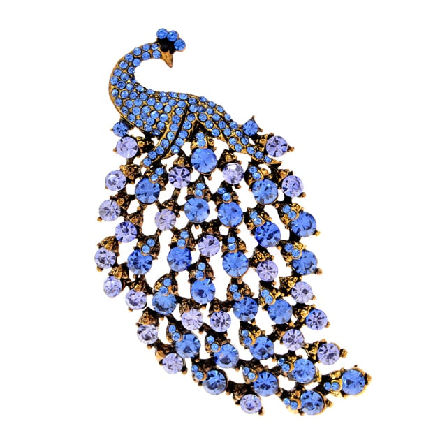 Mulitcolor Rhinestone Peacock Brooches