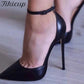 Tikicup Patent Leather Women Ankle Strap