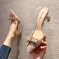 Elegant women crystal shallow  high heels butterfly shoes
