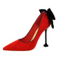 Fashion Bowknot Suede Pointed Toe