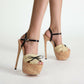 Butterfly-knot Women Sandals Stiletto heels